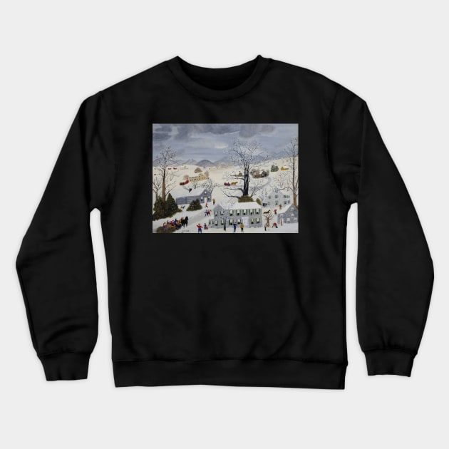 grandma moses - Catching the Thanksgiving Turkey Crewneck Sweatshirt by QualityArtFirst